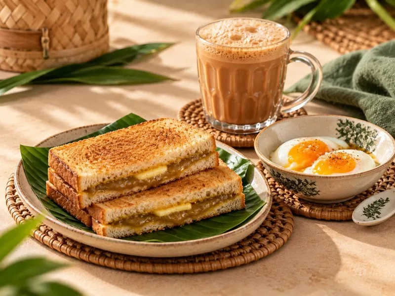 Roti sardin dengan hirisan cili merah