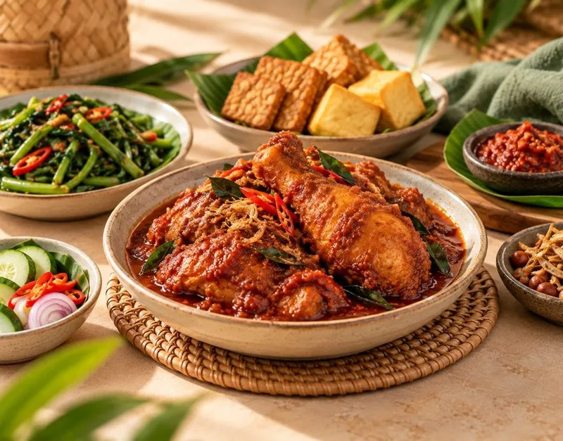 Nasi goreng kampung dengan telur mata dan timun