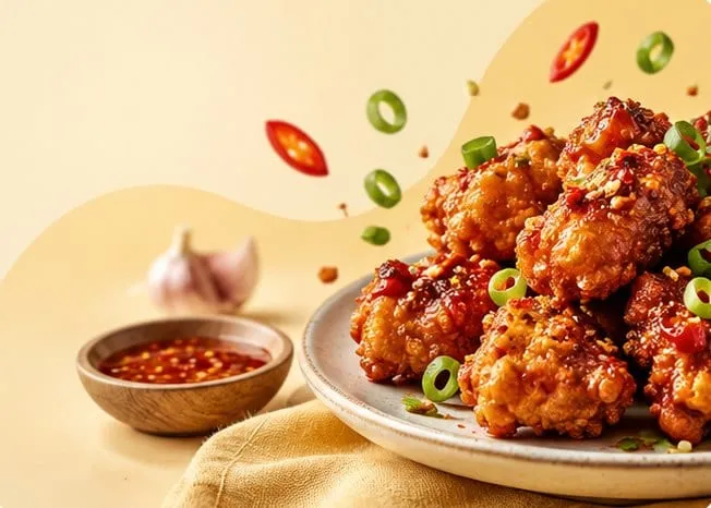 Ayam balado pedas dalam pinggan